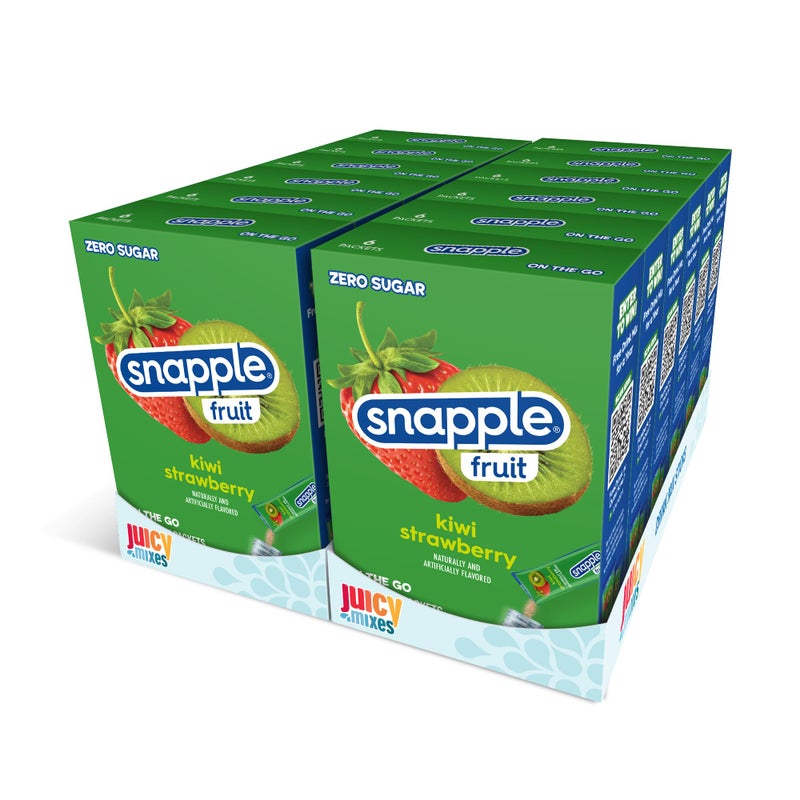 Juicy Mixes Snapple Kiwi Strawberry Powder Drink Mix - 12 Boxes of 6 Powder Sticks, 72 Sticks Total | Sugar Free | On-the-Go Hydration for Refreshing Beverages - Image 1
